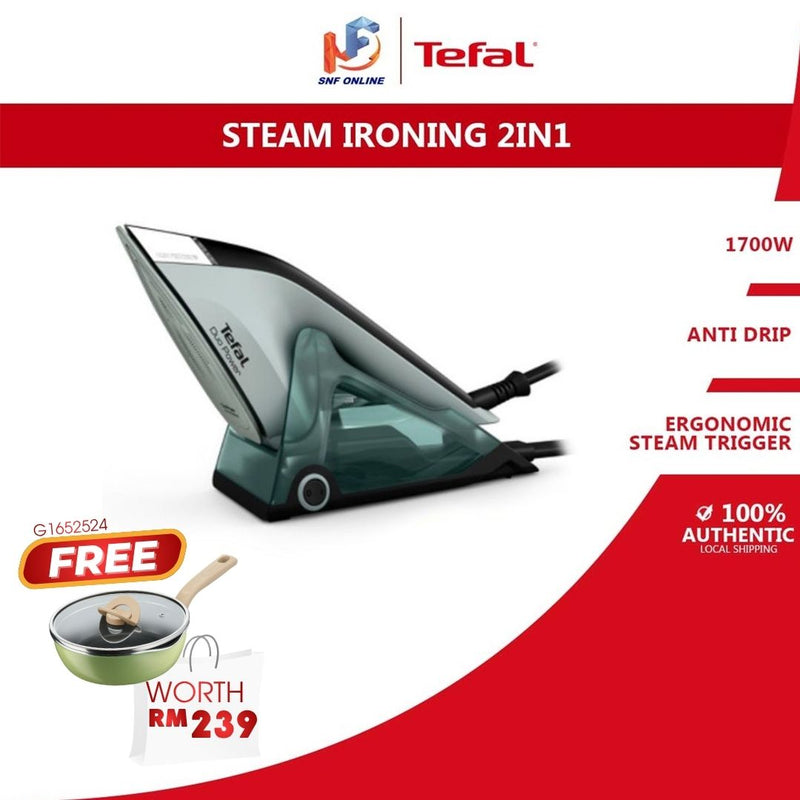 Tefal Seterika Stim Duo Power 2 in 1 Iron & Steam JF4033G0 + Tefal One-Pick-Pot-Pan 22cm G1652524