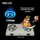 Milux Dapur Gas Keluli Tahan Karat Stainless Steel Gas Stove dapur gas MSS-2800