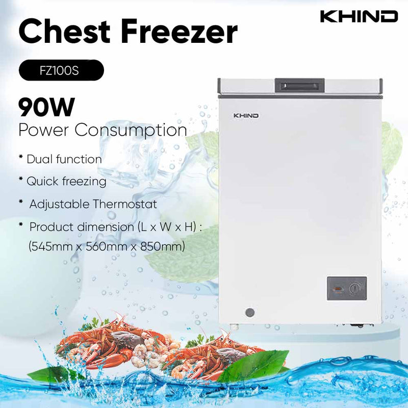 Khind Chest Freezer (100 L) FZ100 FZ100S
