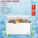 Midea Peti Sejuk Beku 2 Pintu - 510L Freezer 2 Doors MDRC698FZG01MY