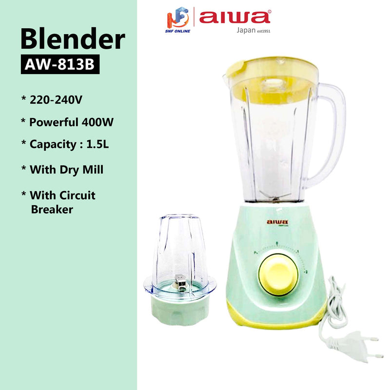 Aiwa Blender With Dry Mill (1.5L) AW-813B