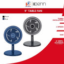 DENN 9” Air Circulation Table Fan DTF-AC09 (Dark Blue/Black)