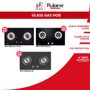 Rubine 2 Burner Glass Hob Built In Gas Cooker RGH-BRAVA X-2B-BL / RGH-VERRA2B-SK / RGH-FIGATA2B-BL