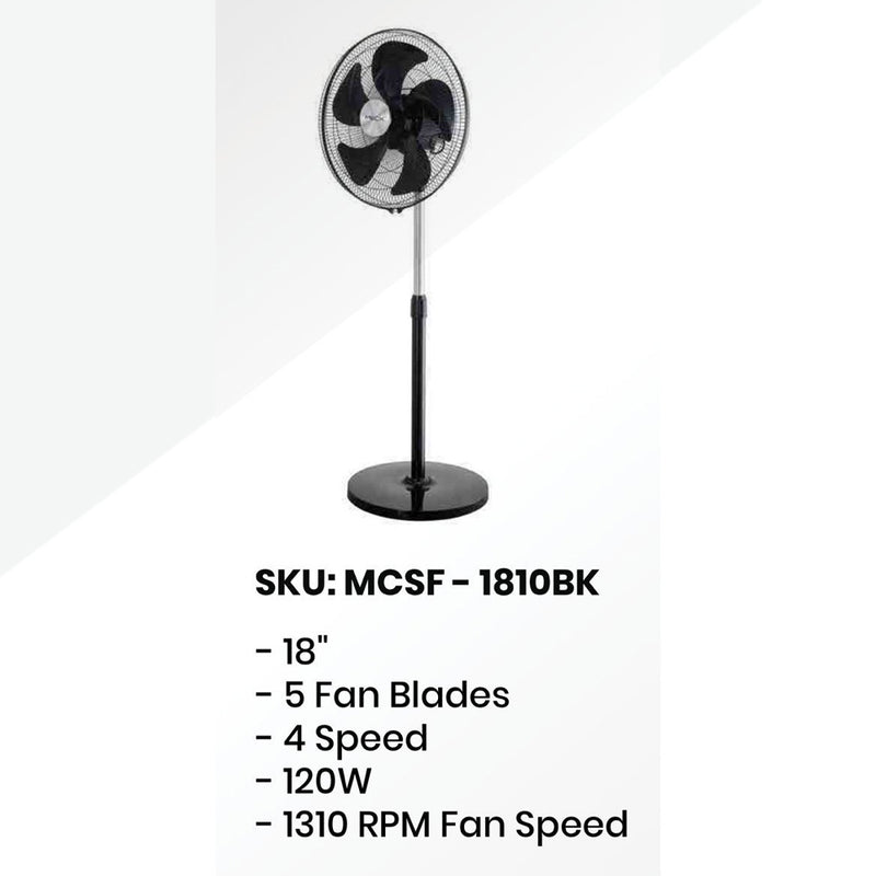 Meck 18" Commercial Stand Fan MCSF-1810BK