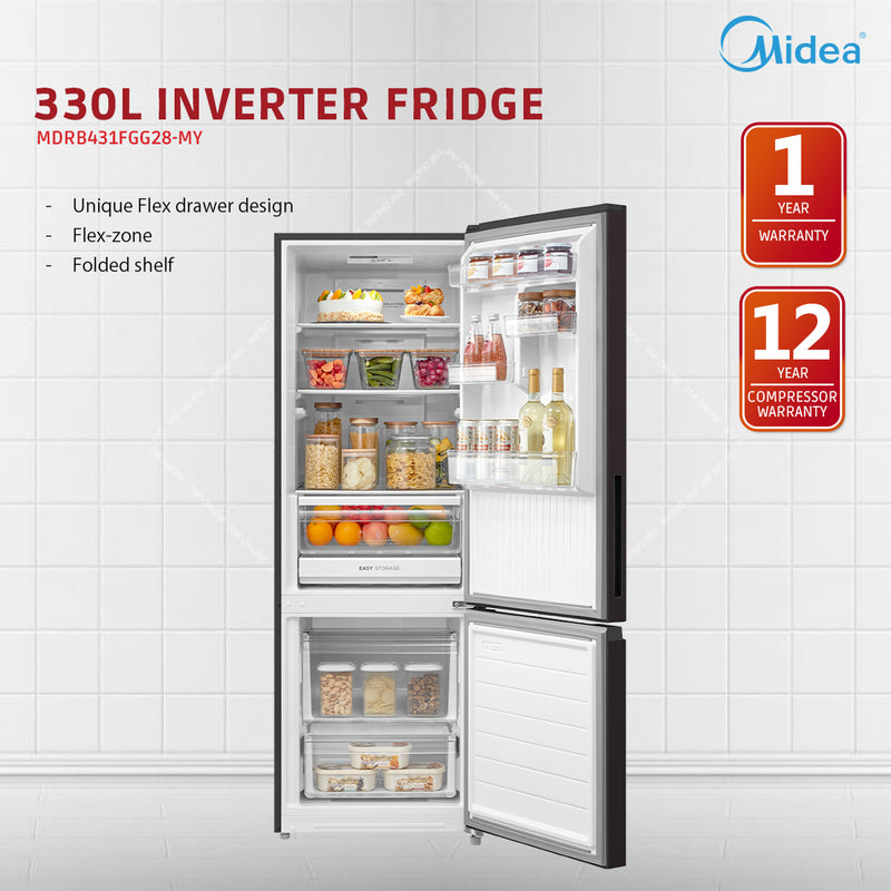 Midea 400L 2 Door Refridgerator MDRB431FGG28-MY