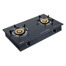 Milux Dapur Gas 2 Pembakar 2 Burner Gas Cooker (Black Glass Top) MSG-6260
