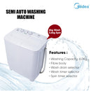 Midea 6Kg Semi auto Washing Machine MSW-6008P