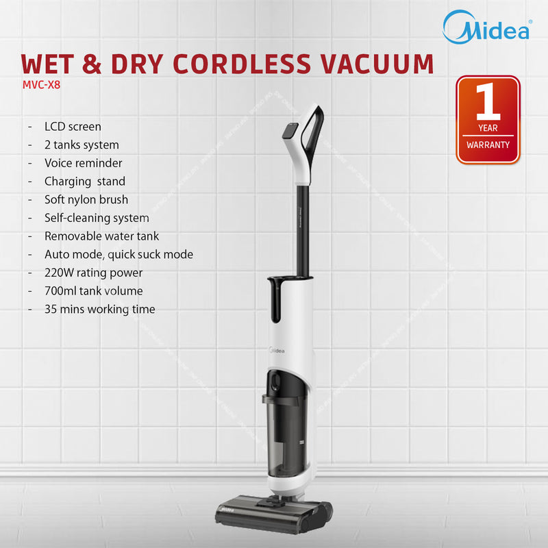Midea Wet & Dry Cordless Vacuum Cleaner Floor Washer MVC-X8