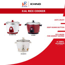 Khind  Periuk Nasi Anshin Rice Cooker 0.6L RC106M (RED ALPHA / PEARL WHITE) / RC10665TH