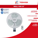 Toshiba Kipas Dinding 16'' Remote Control Wall Fan F-WSA20 F-WSA20(W)MY