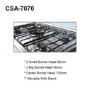Chelstar Dapur Gas dengan Ketuhar 5 Burner Free Standing Gas Cooker with Gas Oven CSA-7070