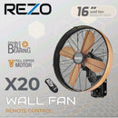 Rezo 16'' Wall Fan 4 Blade With Remote Control X20