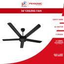 Pensonic Kipas Siling 5 Blade Ceiling Fan (56") 5 Speeds PCF-5603(MB)