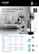 Khind Kipas Lantai - 18" Industrial Floor Fan with Aluminium Fan Blade FF1805