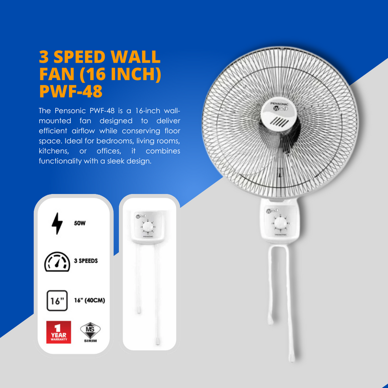 Pensonic 16" Wall Fan PWF-48