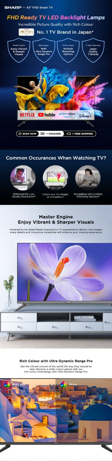 Sharp Televisyen - 65'' 4K UHD Smart TV 4TC65GJ4000X