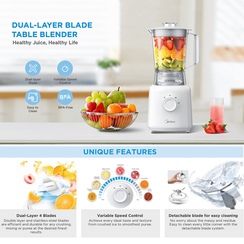Midea 1.25L Blender MBL-6010W