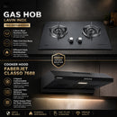 Faber Slim Hood Faberjet CLASSO 7688 + Faber Dapur Gas Tanam Built-In Cooker Hob Lavin Inox FBIH-GN752B400SSB