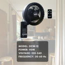 DAWA Kipas Dinding - Circular Wall Fan 12" DCW-12 (Black)