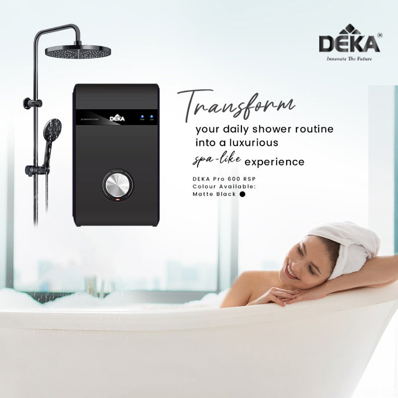 Deka PRO Series Rain Shower Water Heater PRO600RSP-MB