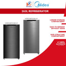 Midea Peti Sejuk Single Door Refrigerator (Silver/Jazz Black) MDRD229FGD42-MY (158L) MDRD230FGD42-MY MDRD230FGD28-MY (163L)
