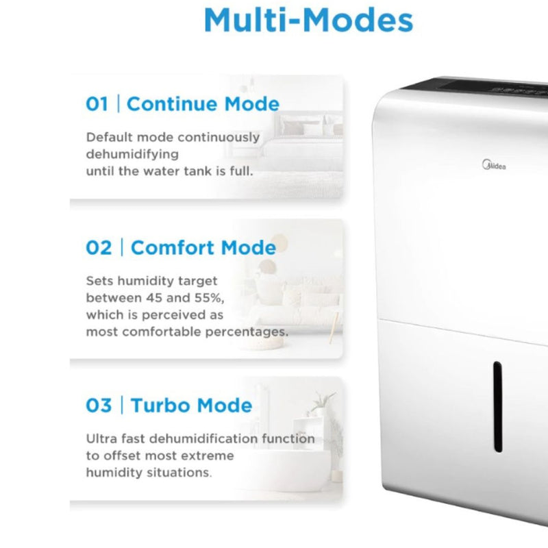Midea Penyahlembap - Smart Dehumidifier MDDP-30DEN7 (30L) / MDDP-50DEN7 (50L)
