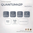 REZO Instant Water Heater DC Pump with Rain Shower QUANTUM 42P (MB)