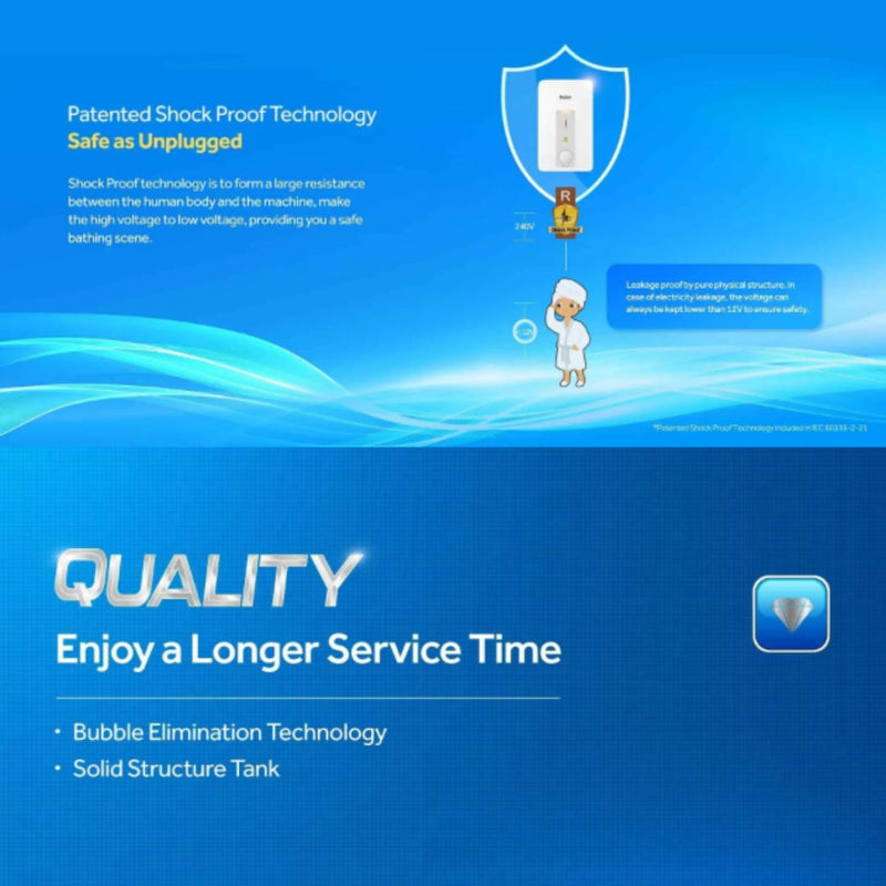 Haier Pemanas Air Non Pump Inverter Water Heater (3.8KW) EI38M-B1WS(MY)