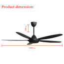 Deka 5 Blade AC Ceiling Fan with Remote Control DKR56 DKR56-MB (56") DKR42 DKR42- MB (42") (Matt Black)