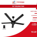 Pensonic Kipas Siling 5 Blade Ceiling Fan (56") 5 Speeds PCF-5603(MB)