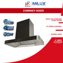 Milux Cerobong Dapur (1500m³/hr) Inverter DC Motor Chimney Cooker Hood MHC-S9288