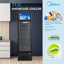 Midea Peti Sejuk Showcase 211L Glass Door MDRZ304FGG30