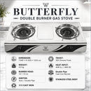 Butterfly Dapur Gas Stainless Steel Double Burner Gas Cooker BGC-966