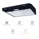 Rubine Slim Cooker Hood RSH-GENOA-90BL / RSH-GENOA-75BL / RSH-GENOA-60BL