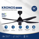 Deka 56'' Kronos Ceiling Fan With Remote Control KFK6N56MB12 K6N (Matt Black)
