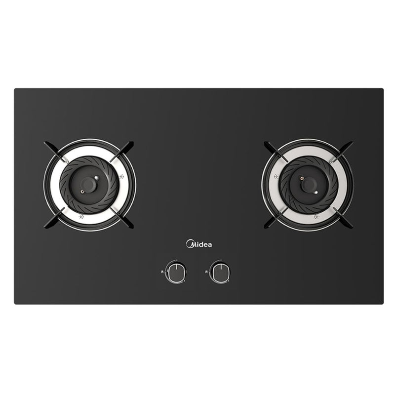 Midea Dapur Gas Tanam Built In Two Burners Glass Hob (76 cm) MGH-76Q60B MGH-2461GL