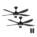 Khind 56" Ceiling Fan DC Motor Remote Control and Led CF56DC3RL ( Matt Black )