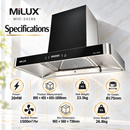 Milux Cerobong Dapur (1500m³/hr) Inverter DC Motor Chimney Cooker Hood MHC-S9288