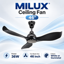 Milux Kipas Siling - (46'') Ceiling Fan Remote Control Without Light MCF-E120 MCF-E120GM