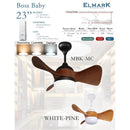 Elmark Kipas Syiling 23'' DC Ceiling Fan Remote Control With LED Light BOSS BABY (MBK+MC) (PINEWHITE)