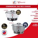 Butterfly Periuk Nasi Kapasiti Besar Commercial Gas Rice Cooker PL-50 (10L) PL-70 (14L)