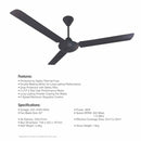 Milux Kipas Syiling - Ceiling Fan 60’’ Black MCF-6001B (1set)