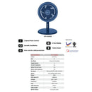 DENN 9” Air Circulation Table Fan DTF-AC09 (Dark Blue)
