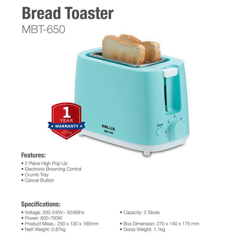Milux Bread Toaster MBT-650