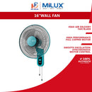 Milux 16" Kipas Dinding Wall Fan MWF-1601SE (PEACOCK)