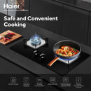 Haier Dapur Gas - Gas Hob Tempered Glass Gas Cooker (Black) HC-Q27266