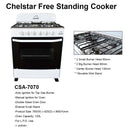 Chelstar Dapur Gas dengan Ketuhar 5 Burner Free Standing Gas Cooker with Gas Oven CSA-7070