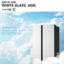 Midea Peti Sejuk 660L Side By Side Inverter Fridge WIFI Refrigerator Glass MDRS712FIE63B (Black) MDRS712FIE61W (White)
