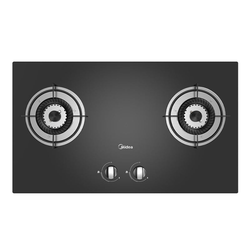 Midea Dapur Gas Tanam Built In Two Burners Glass Hob (76 cm) MGH-76Q60B MGH-2461GL