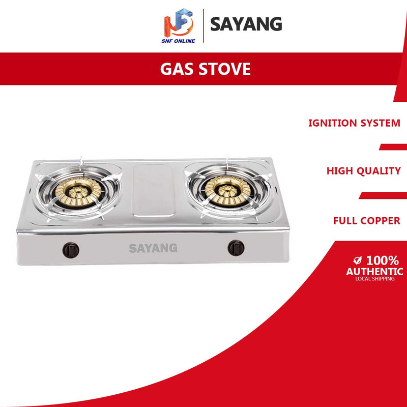 SAYANG Dapur Gas Double Burner Stainless Steel Gas Stove ELH0723